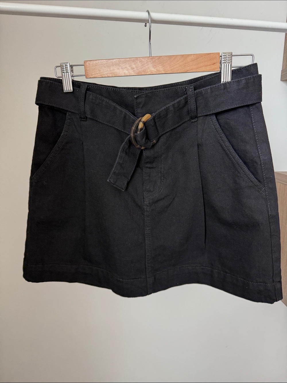 We The Free Black Midi Skirt with Belt Size 28